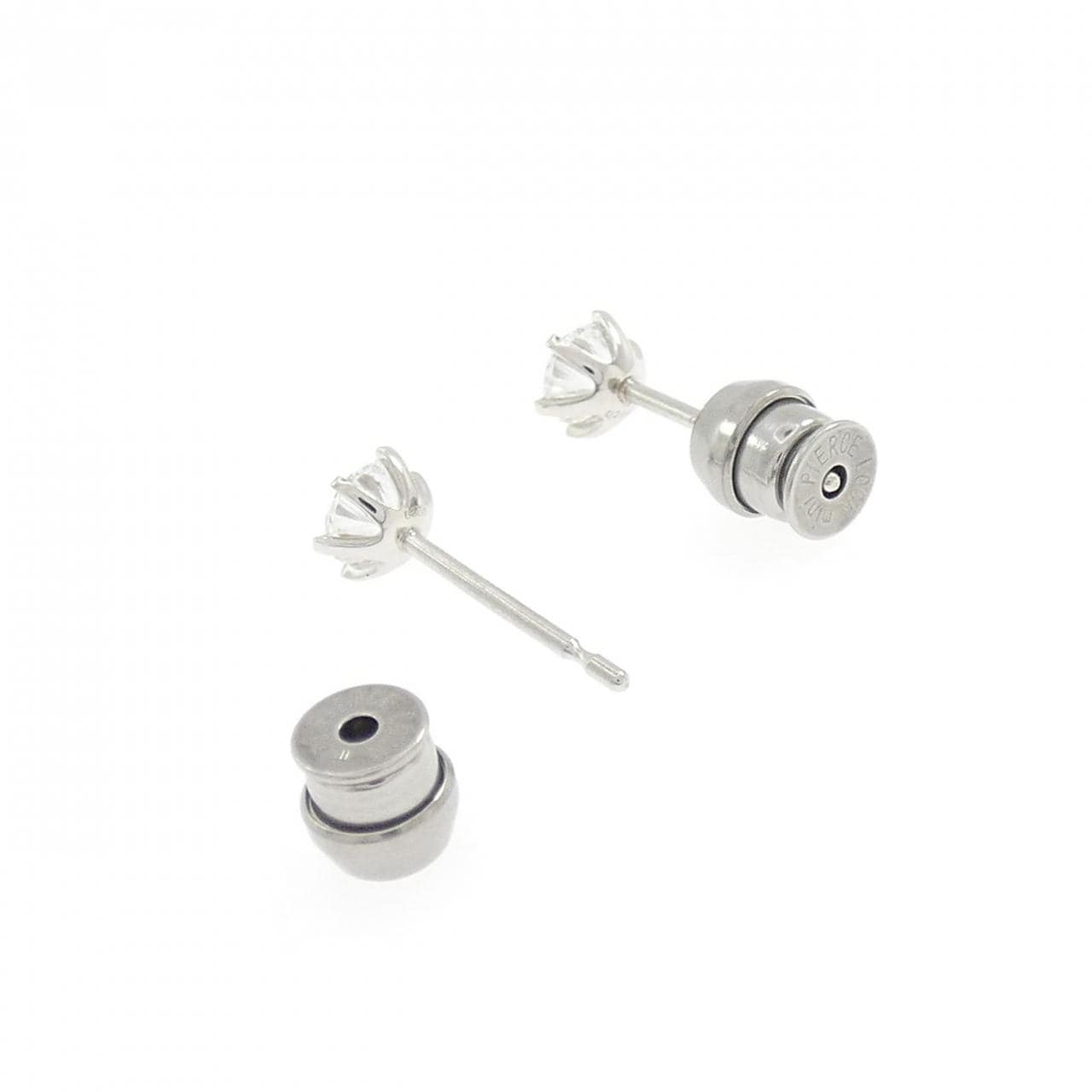【リメイク】PT900/ST ダイヤモンド ピアス 0.216CT 0.229CT D VS2 EXT H&C