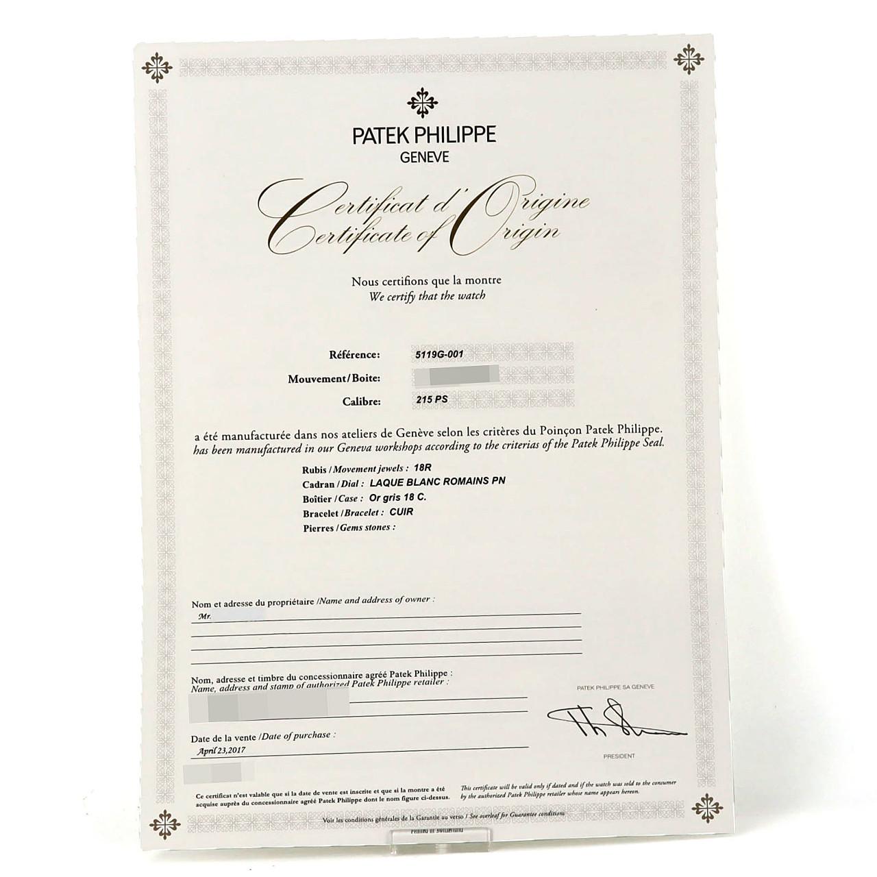 パテック･フィリップ カラトラバ WG 5119G-001 WG 手巻