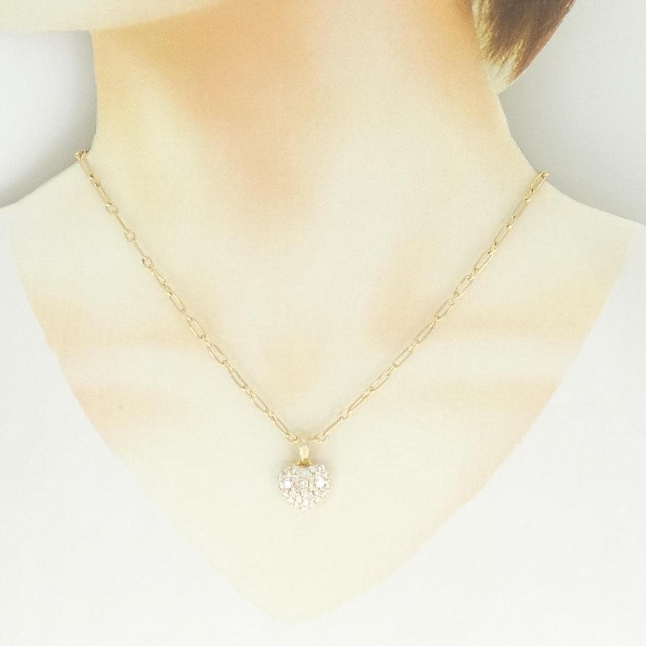K18YG ハート ダイヤモンド ネックレス 1.29CT