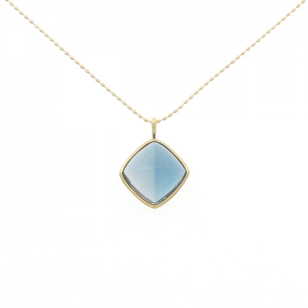 K18YG Blue Topaz Necklace 6.00CT