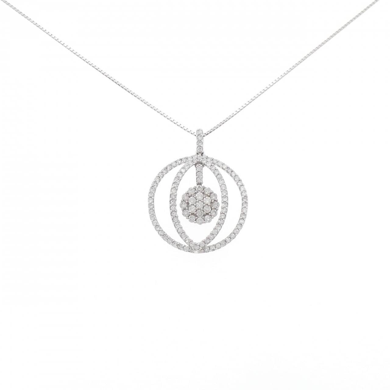K18WG ダイヤモンド ネックレス 1.00CT
