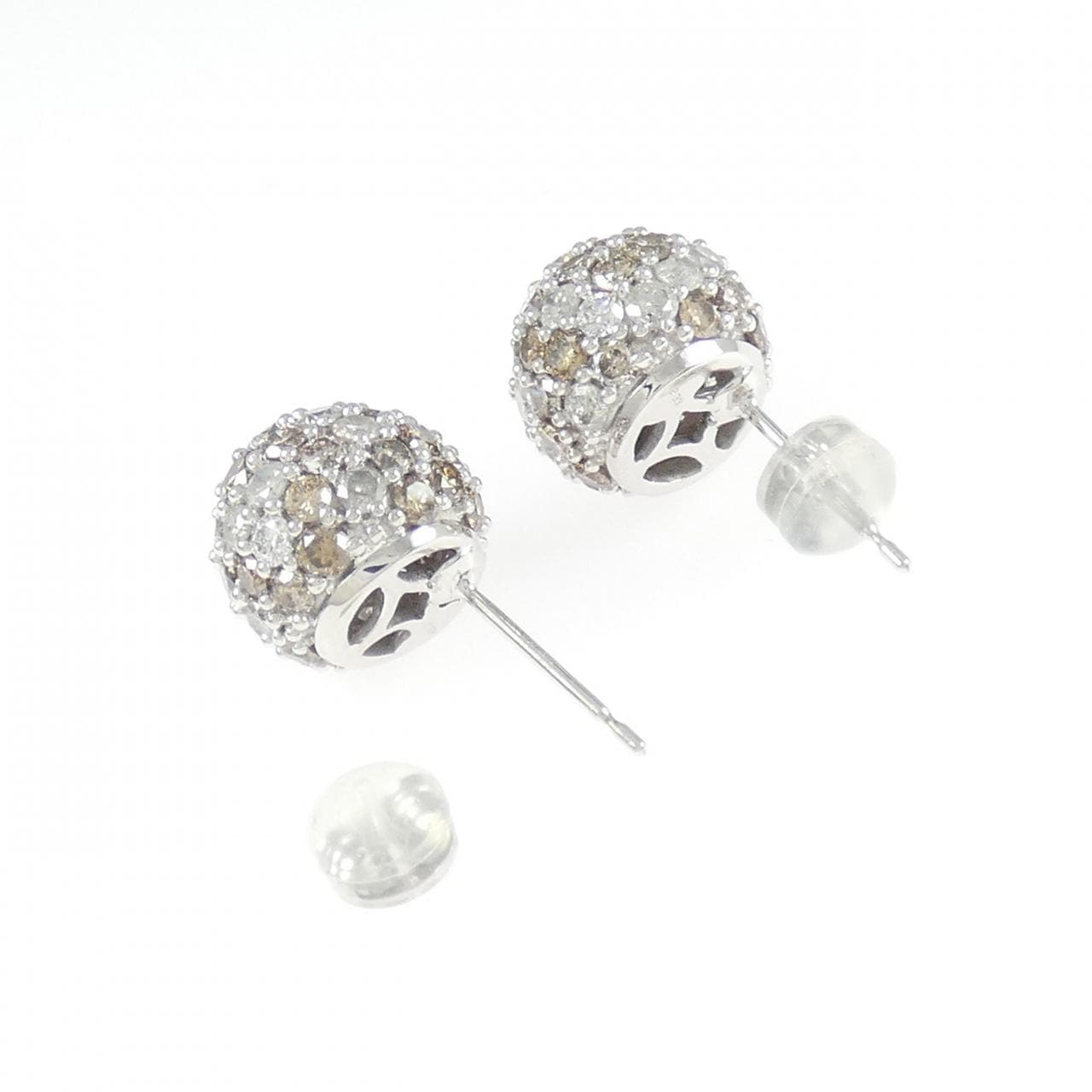 K18WG ダイヤモンド ピアス 4.66CT