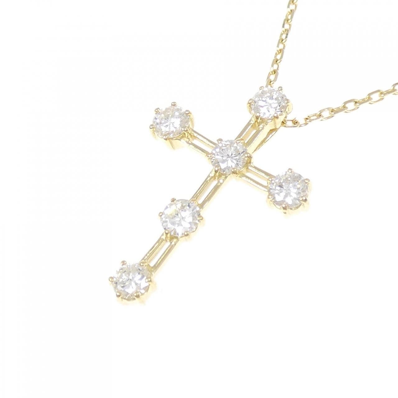 K18YG クロス ダイヤモンド ネックレス 1.00CT