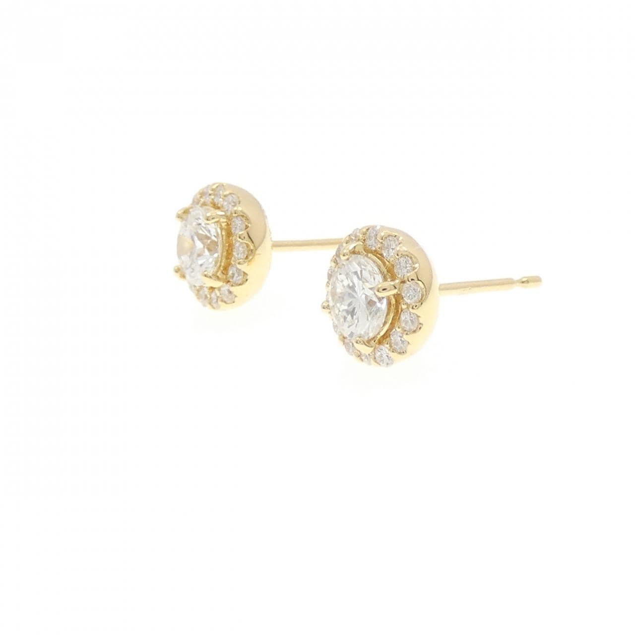 【リメイク】K18YG/ST ダイヤモンド ピアス 0.404CT 0.422CT G SI1-2 VG-GOOD