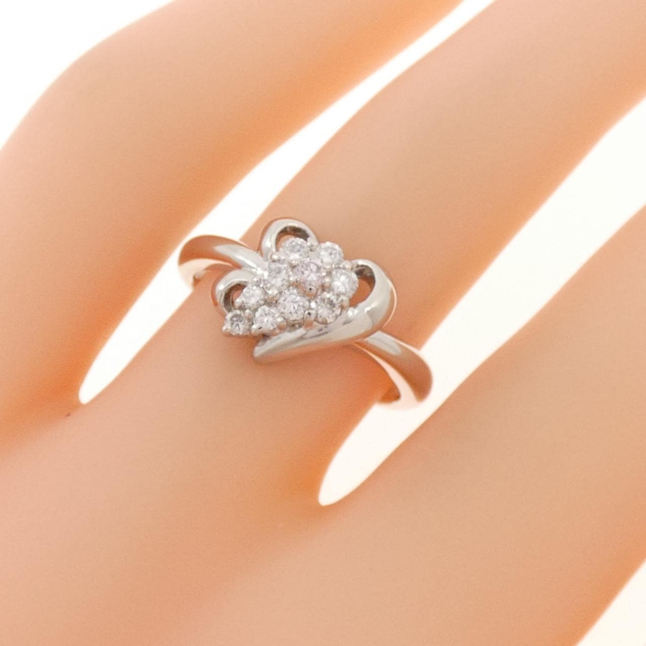 PT900 ハート ピンクダイヤモンド リング 0.02CT