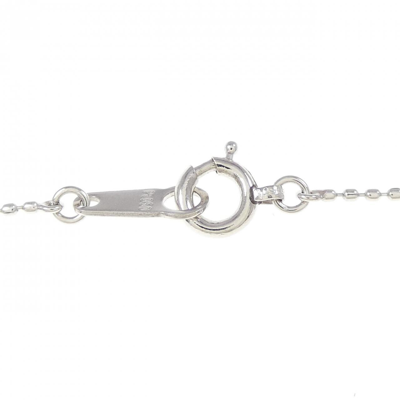 PT900/PT850 フラワー ダイヤモンド ネックレス 0.30CT