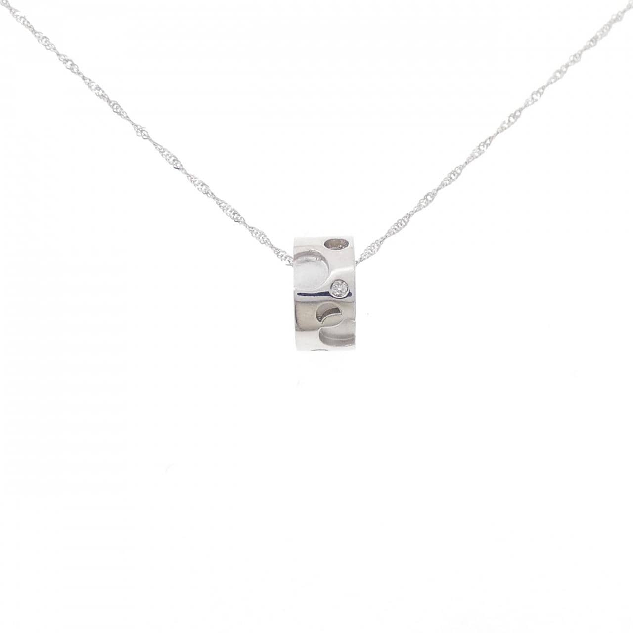 K18WG/750WG ダイヤモンド ネックレス 0.05CT