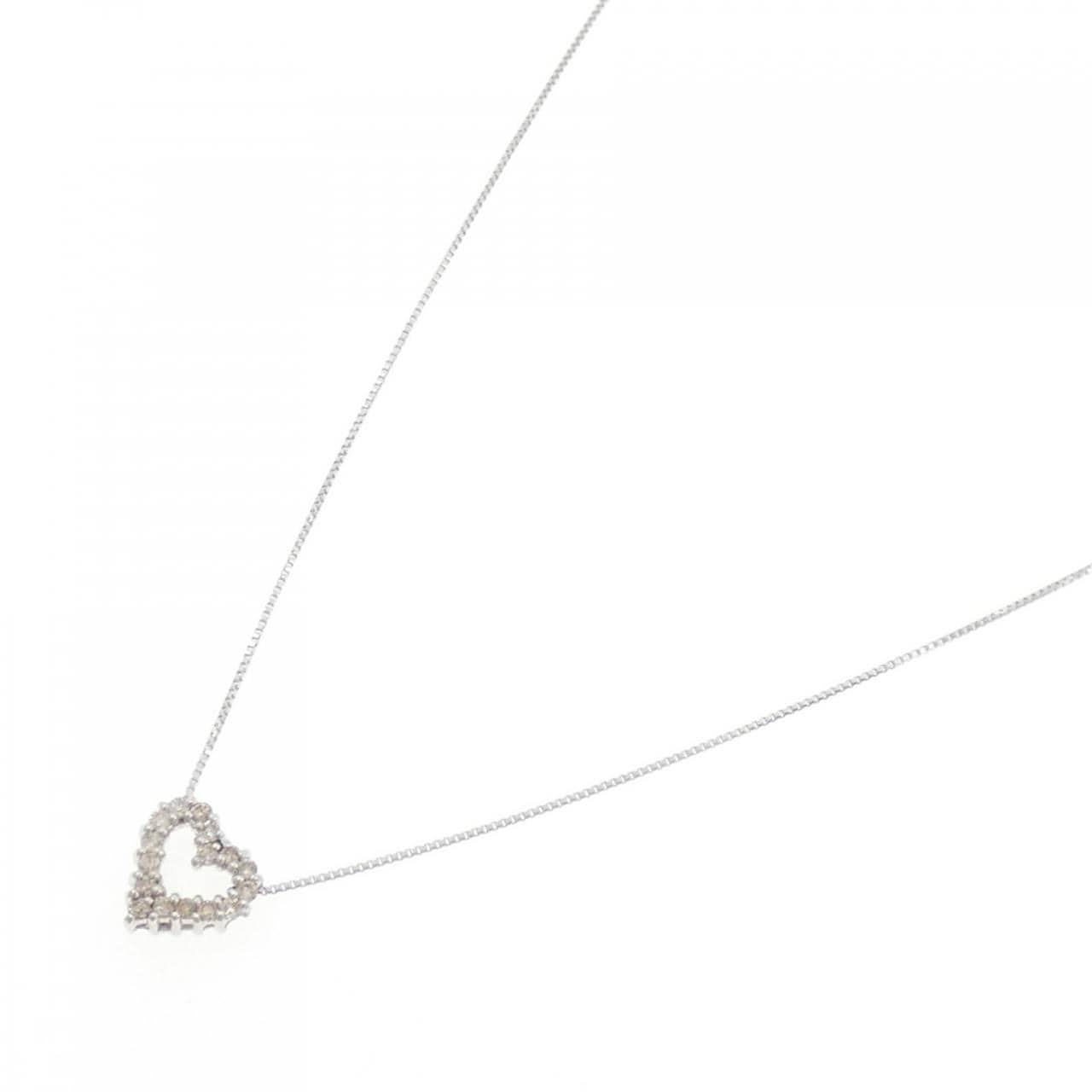 K18WG ハート ダイヤモンド ネックレス 0.20CT