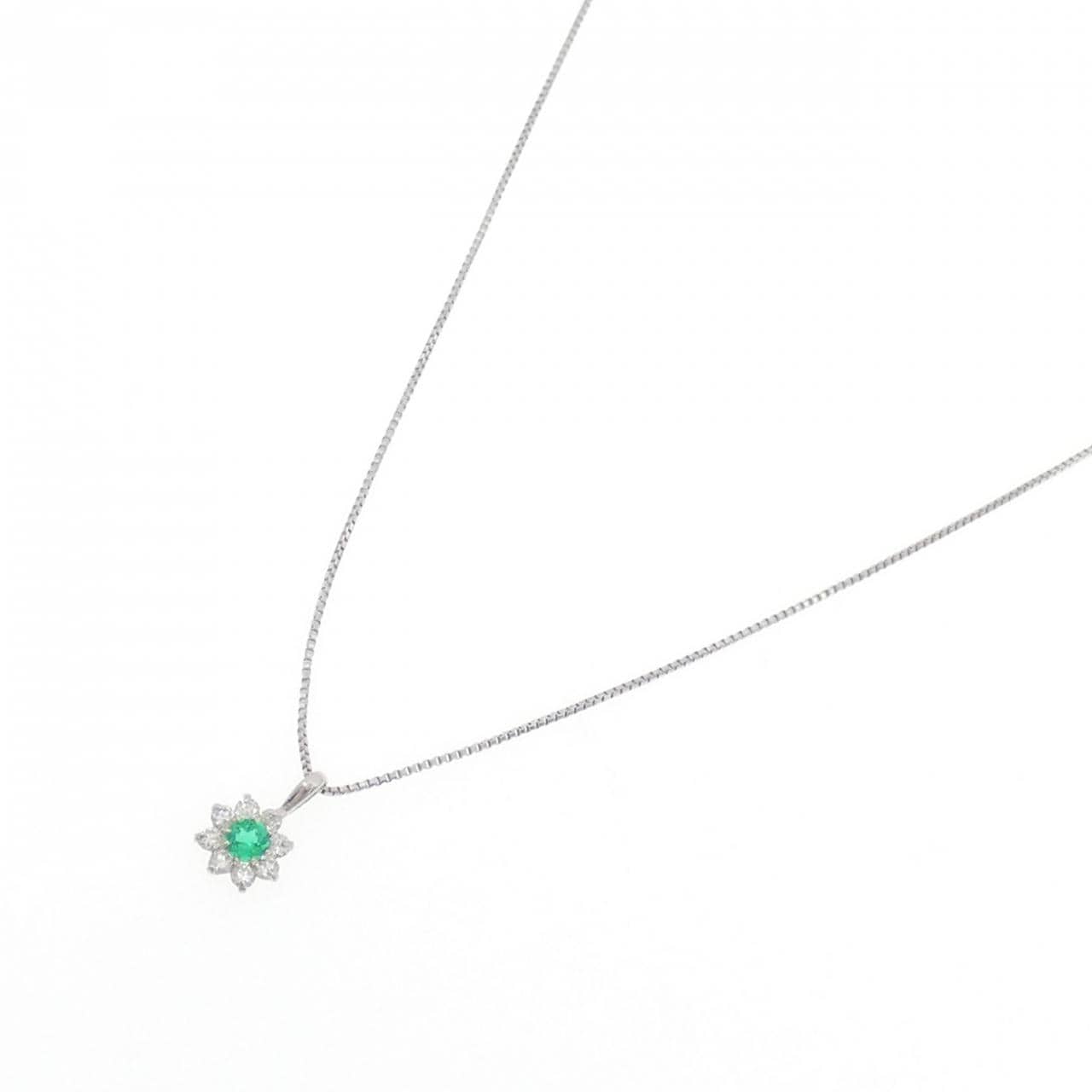 PT900/PT850 エメラルド ネックレス 0.10CT