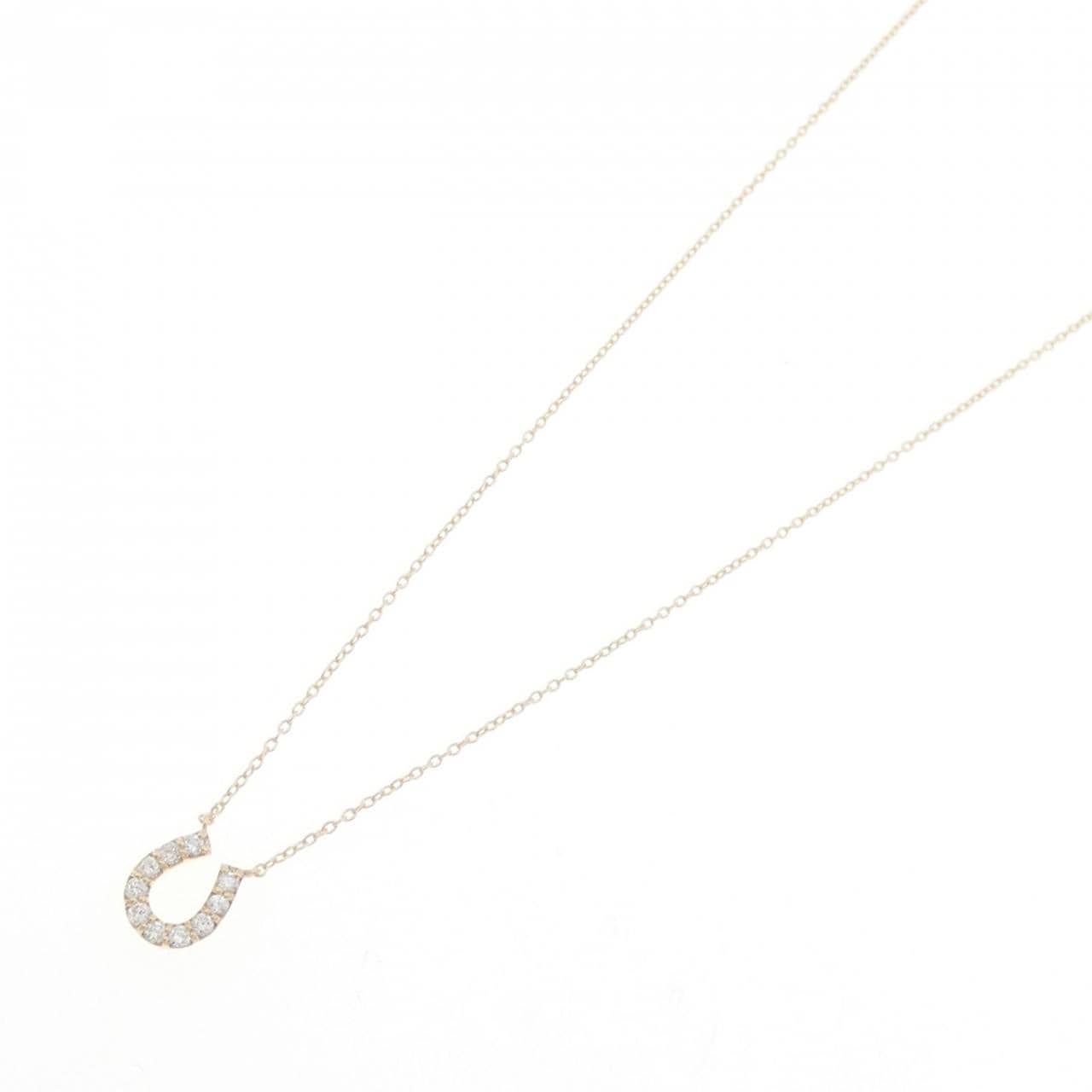 【リメイク】K10YG  ホースシュー ダイヤモンド ネックレス 0.15CT