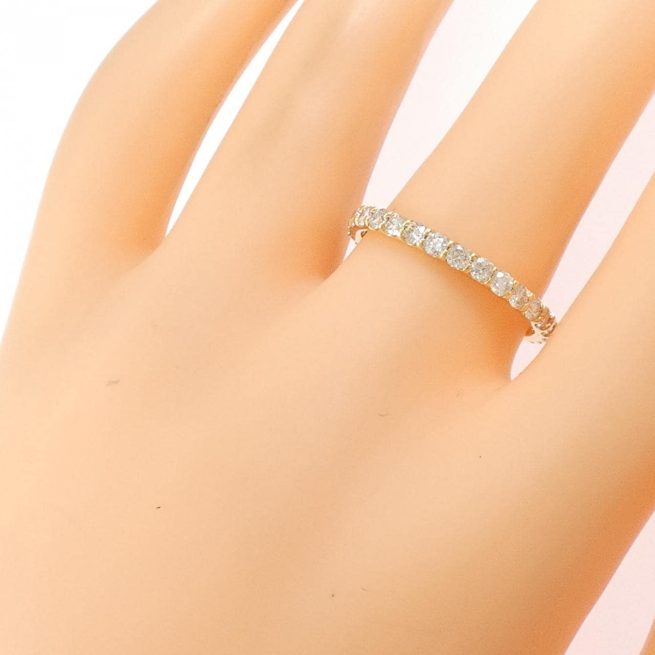K18YG フルエタニティ ダイヤモンド リング 1.20CT