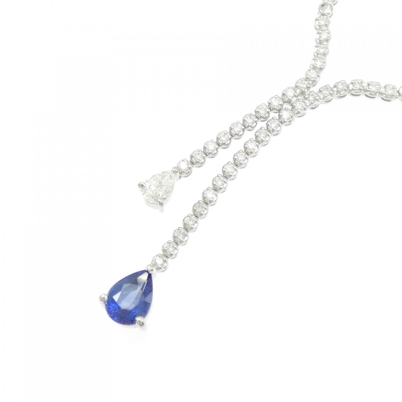 PT900/K18WG サファイヤ ネックレス 1.38CT