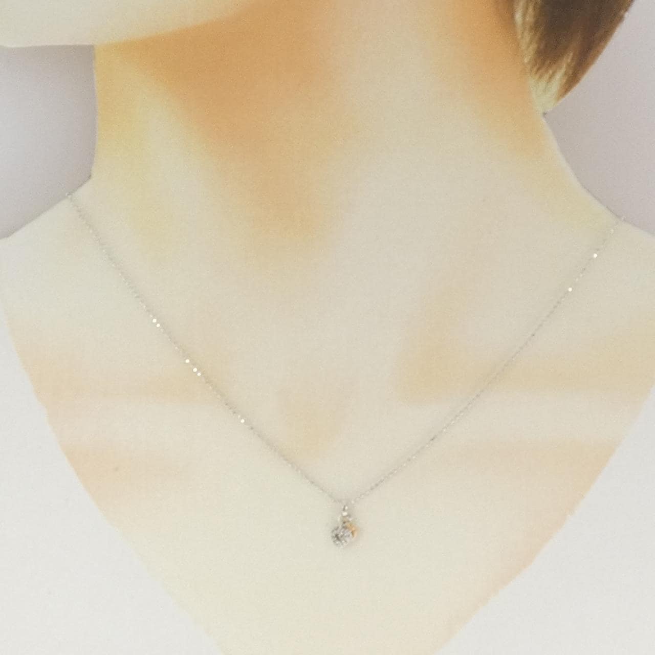 K18WG/K18PG ハート ダイヤモンド ネックレス