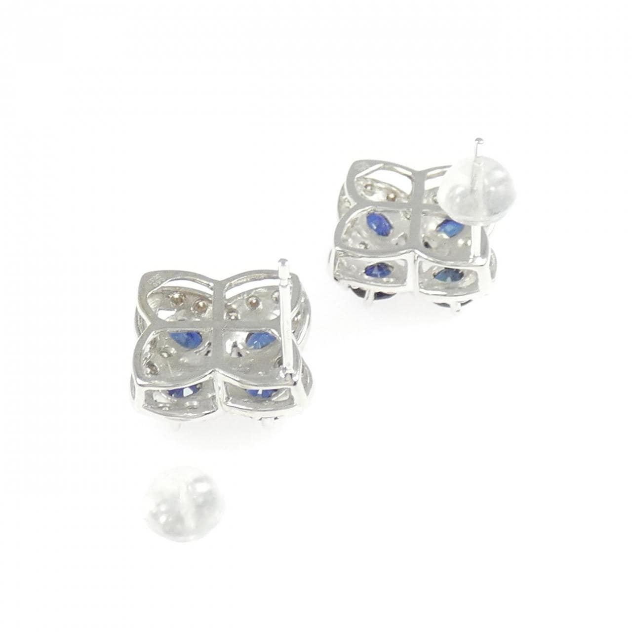 K18WG サファイヤ ピアス 1.20CT