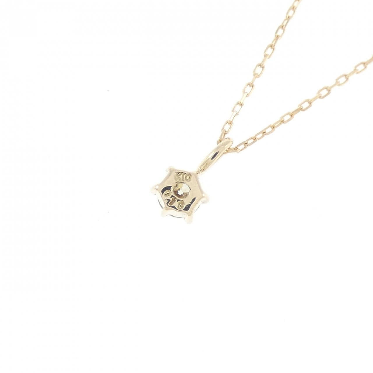 K10YG ソリティア ダイヤモンド ネックレス 0.10CT