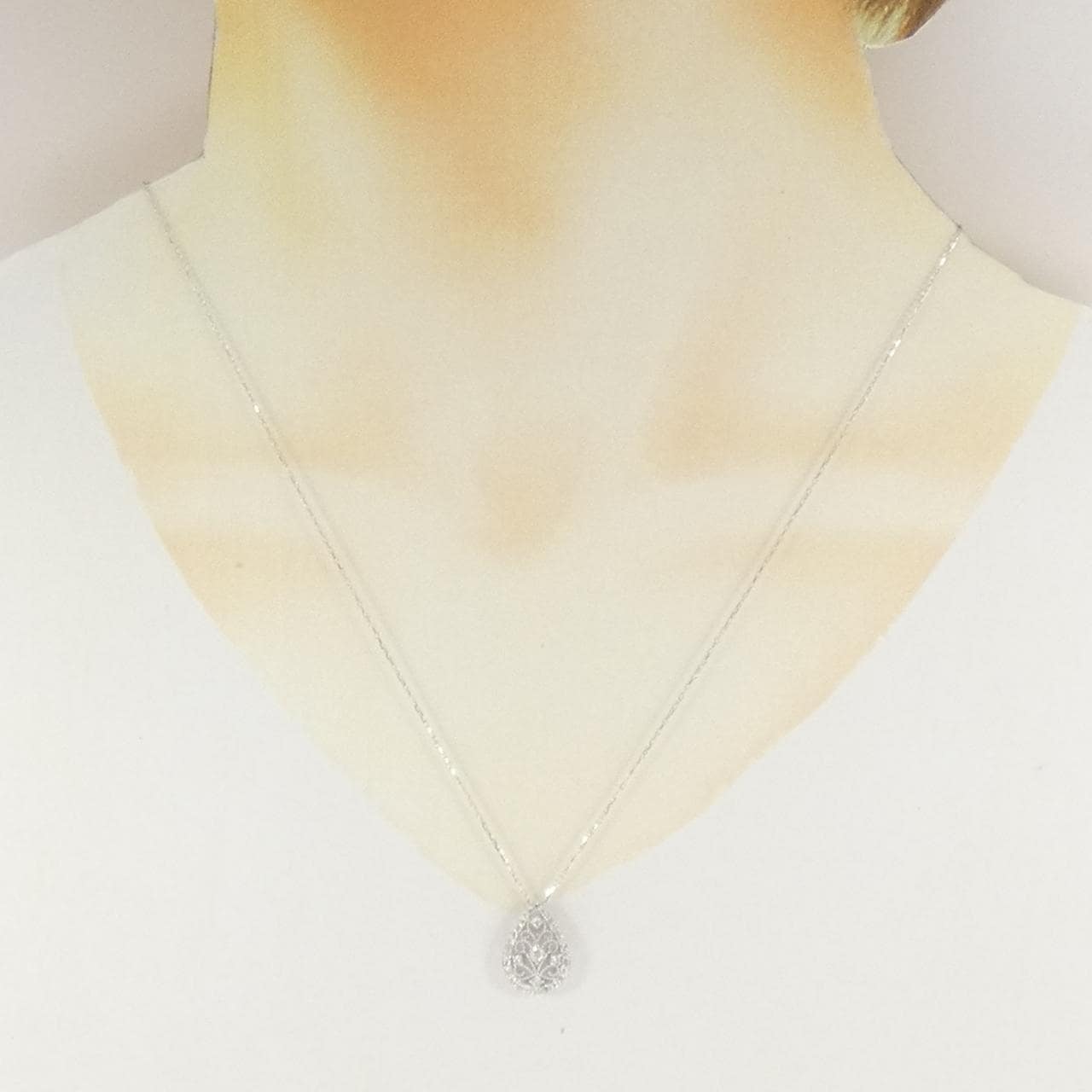 K18WG ダイヤモンド ネックレス 0.35CT