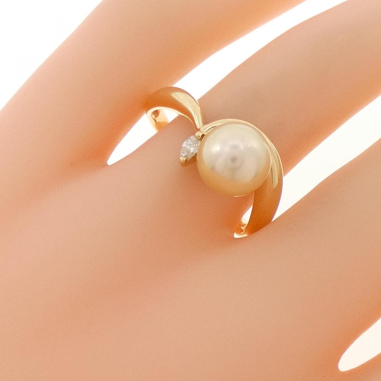 K18YG アコヤパール リング 7.8mm