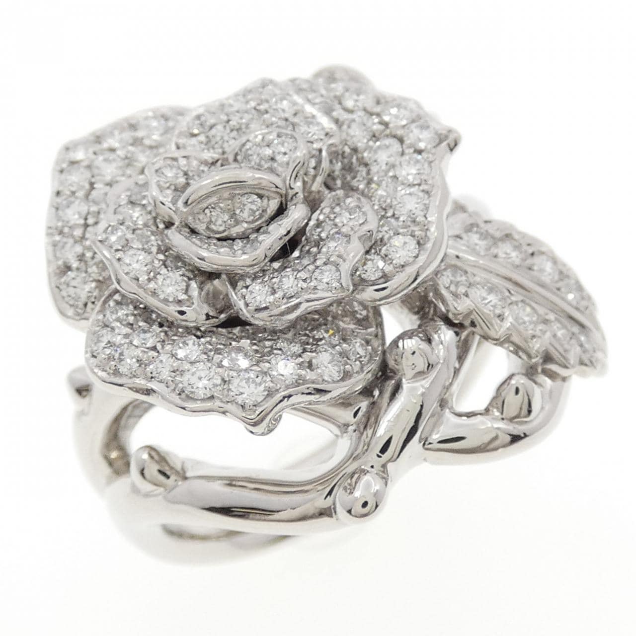 PT900 ローズ パヴェ ダイヤモンド リング 0.80CT