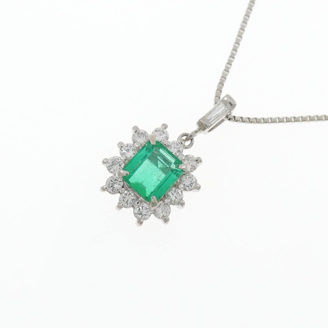 PT900/PT850 エメラルド ネックレス 0.70CT