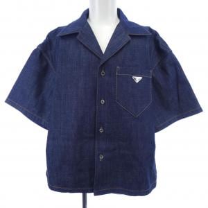 プラダ PRADA トライアングルロゴ セルビッジデニム シャツ GEC068 S212 15C7 S／Sシャツ