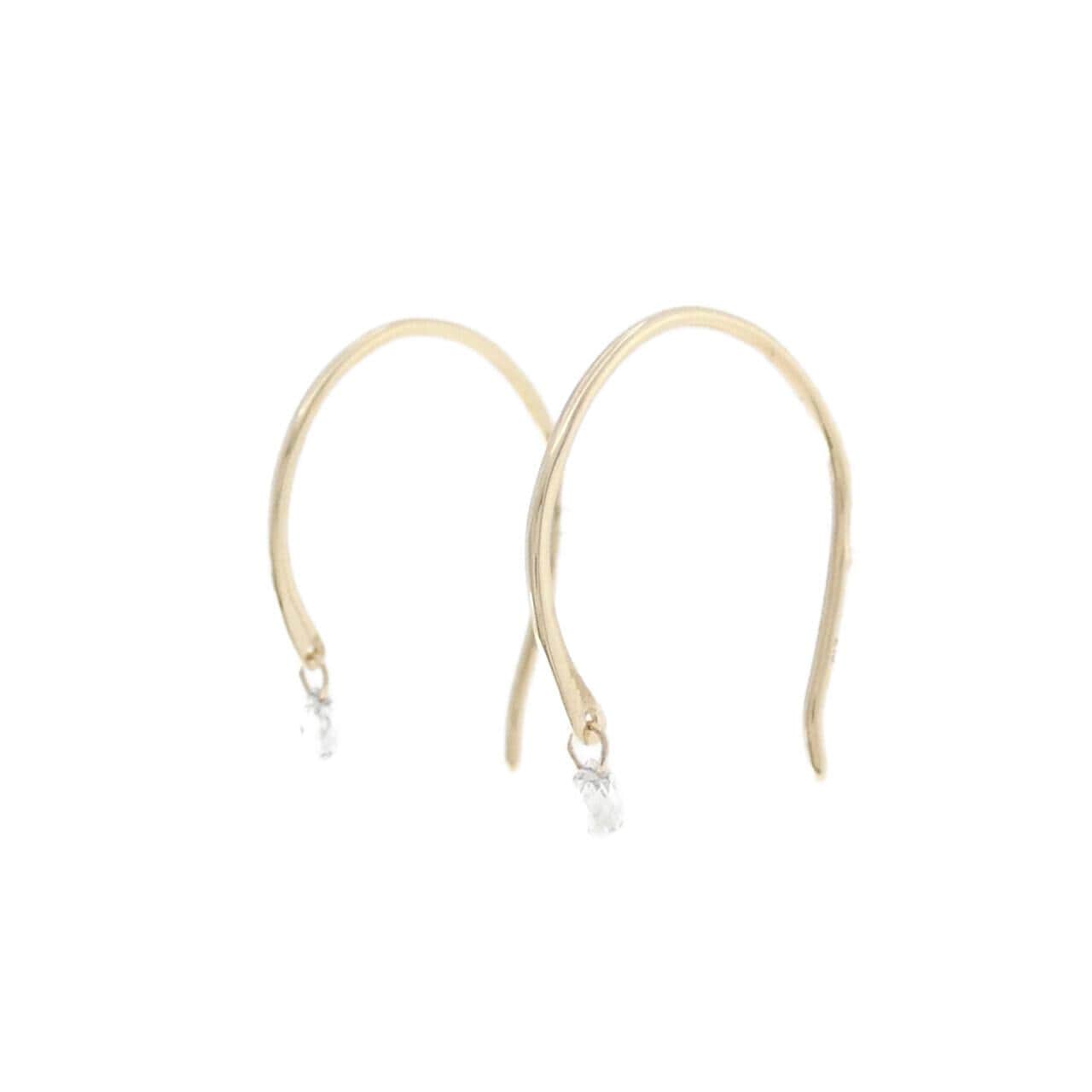 K10YG ダイヤモンド ピアス