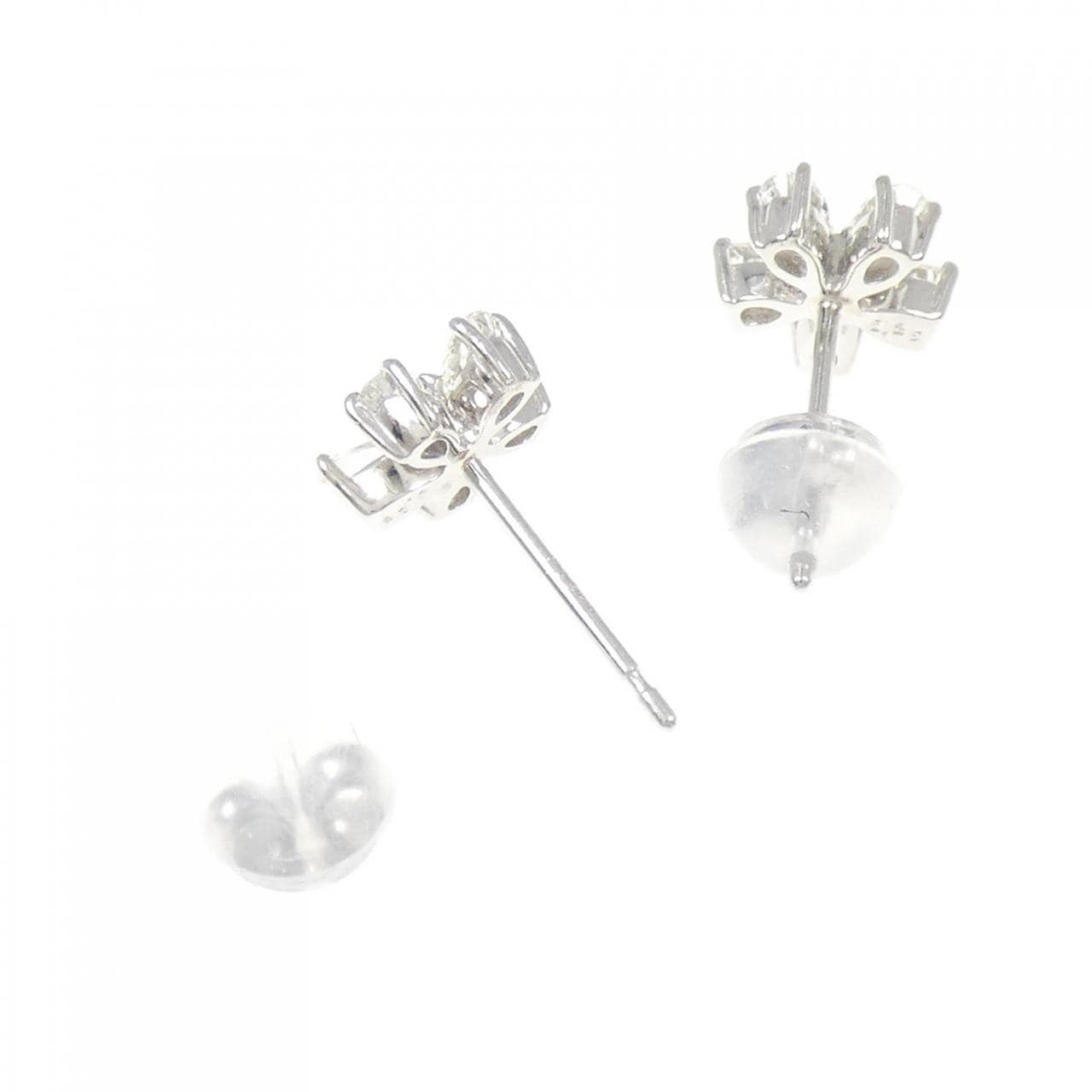 PT900 フラワー ダイヤモンド ピアス 0.50CT