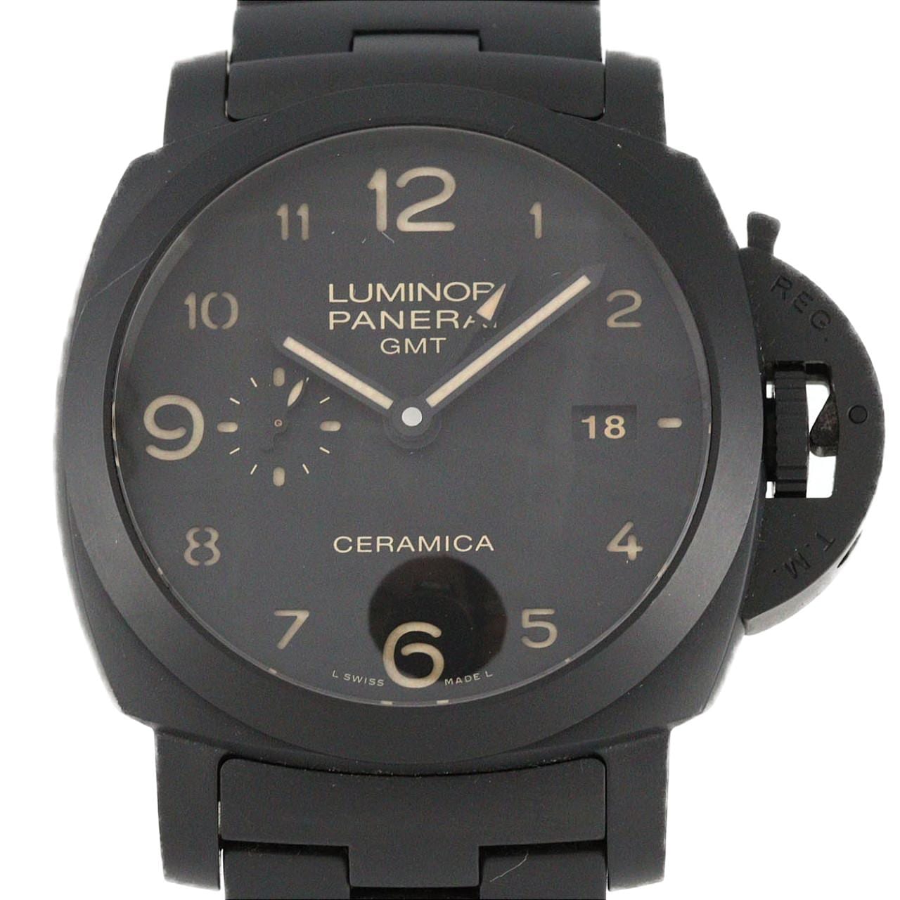 【ノーメンテナンス還元価格】パネライ トゥットネロ ルミノール1950 3DAYS GMT チェラミカ PAM00438 セラミック 自動巻