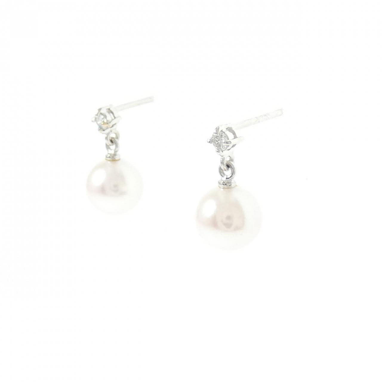 K18WG アコヤパール ピアス 7.2mm