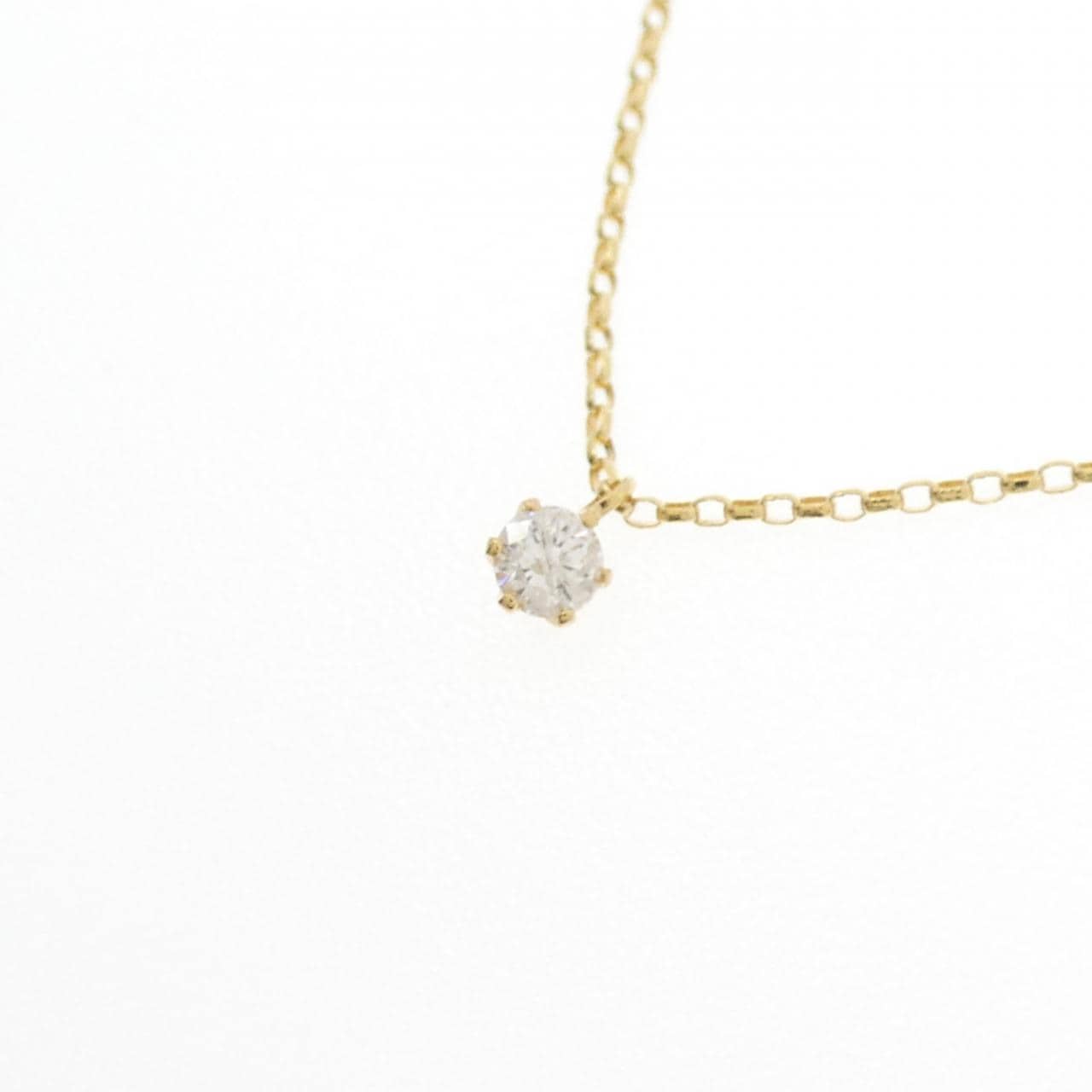 K18YG ソリティア ダイヤモンド ネックレス 0.08CT
