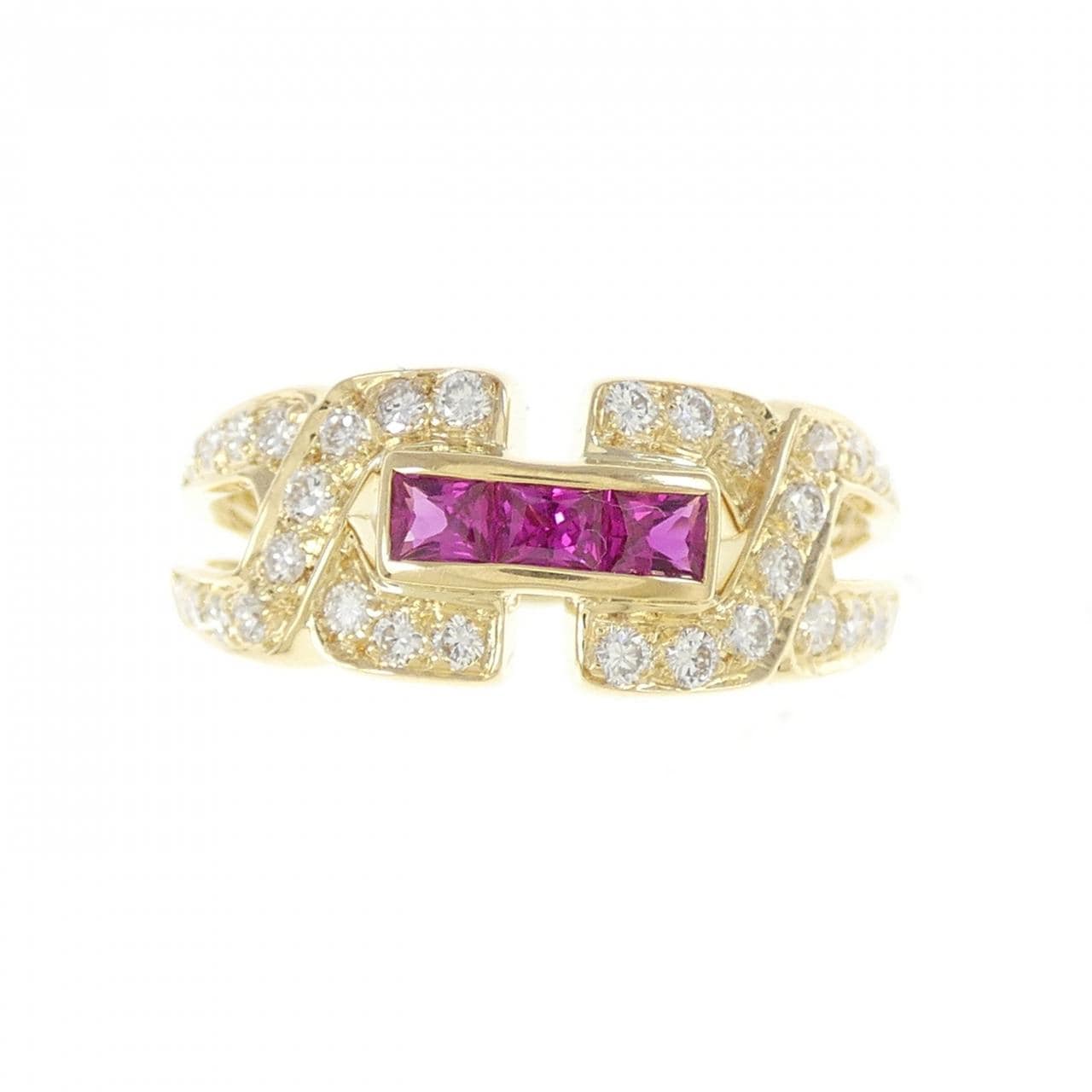 K18YG ルビー リング 0.27CT