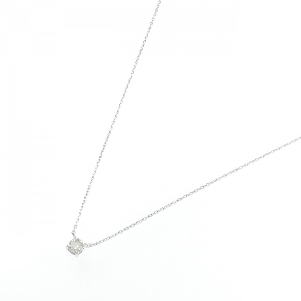 K10WG ソリティア ダイヤモンド ネックレス 0.10CT