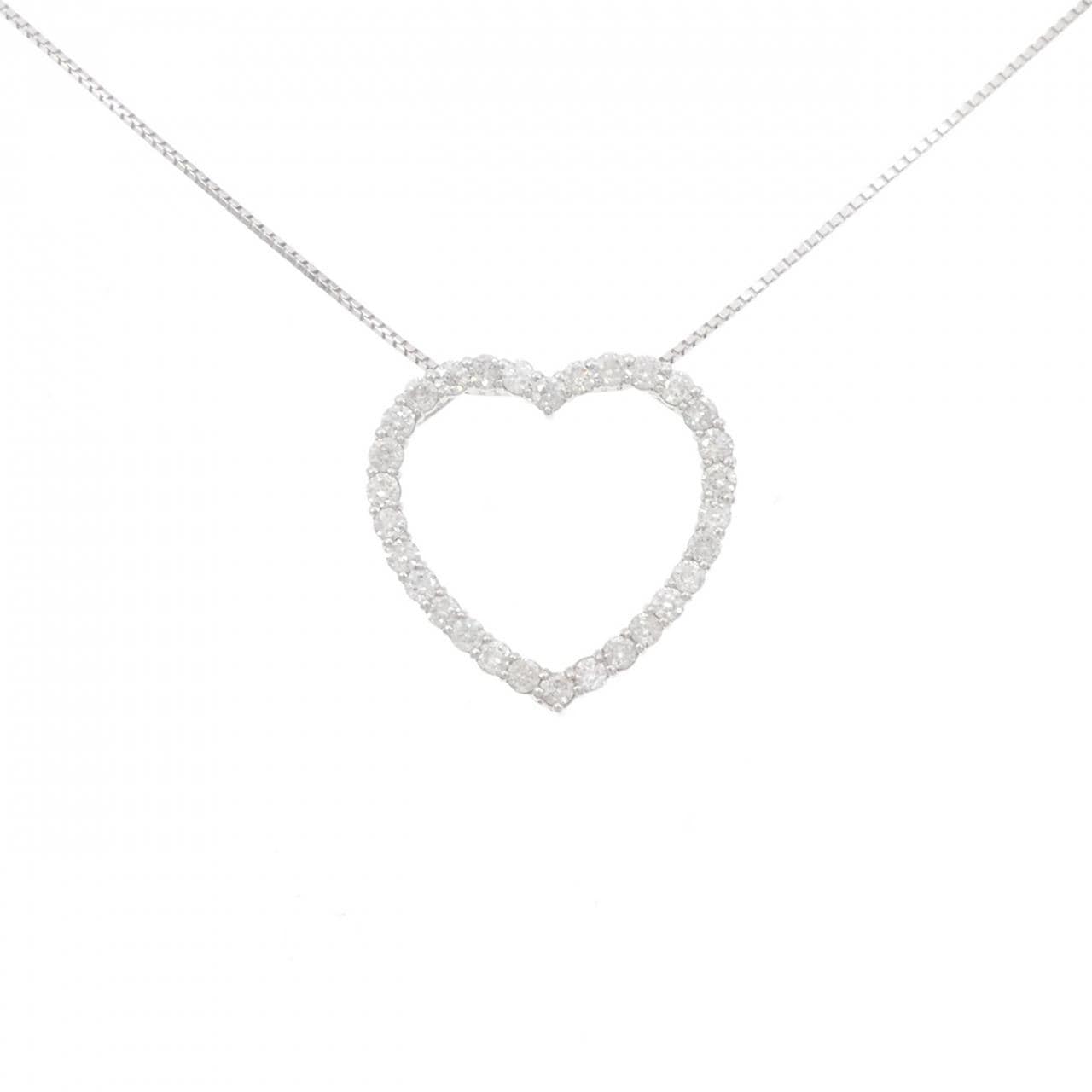 K18WG ハート ダイヤモンド ネックレス 1.00CT