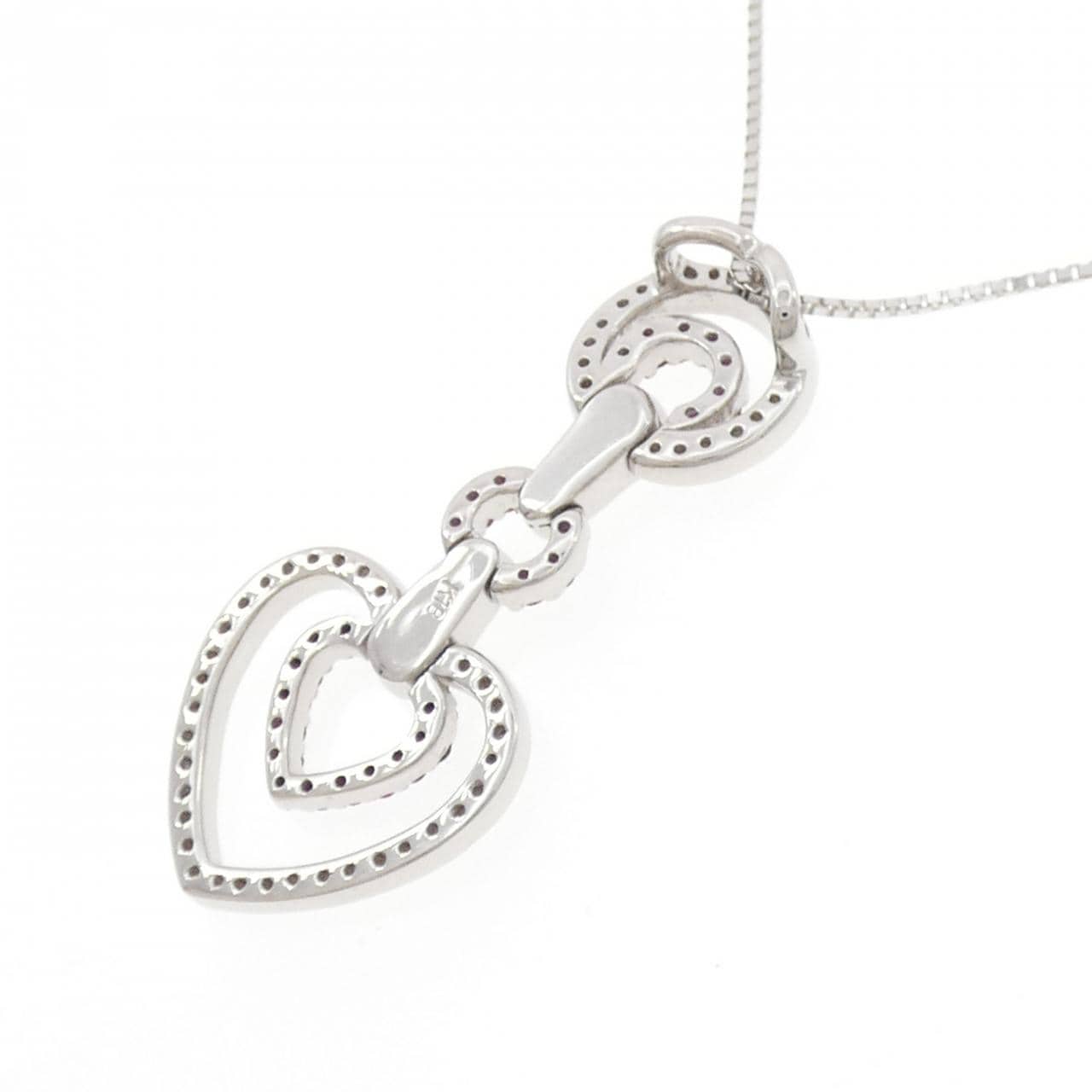 K18WG/K18BG ハート ルビー ネックレス