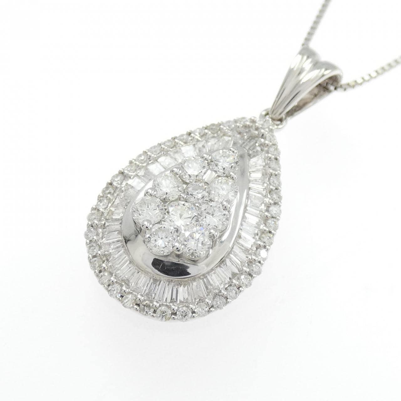 K18WG ダイヤモンド ネックレス 1.70CT