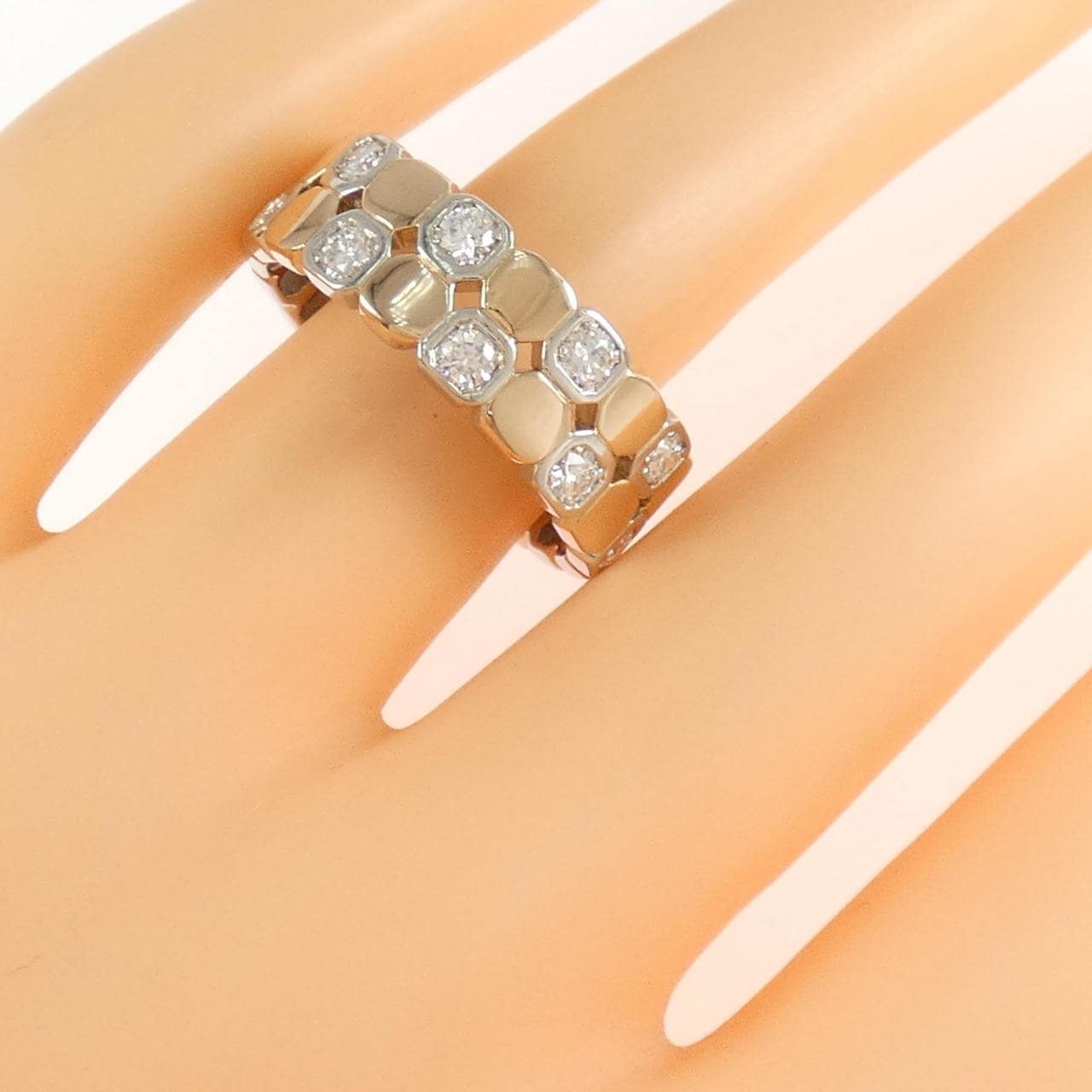 K18PG/PT900 ダイヤモンド リング 0.55CT