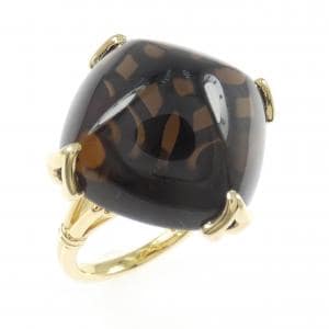 K18YG スモーキークオーツ リング