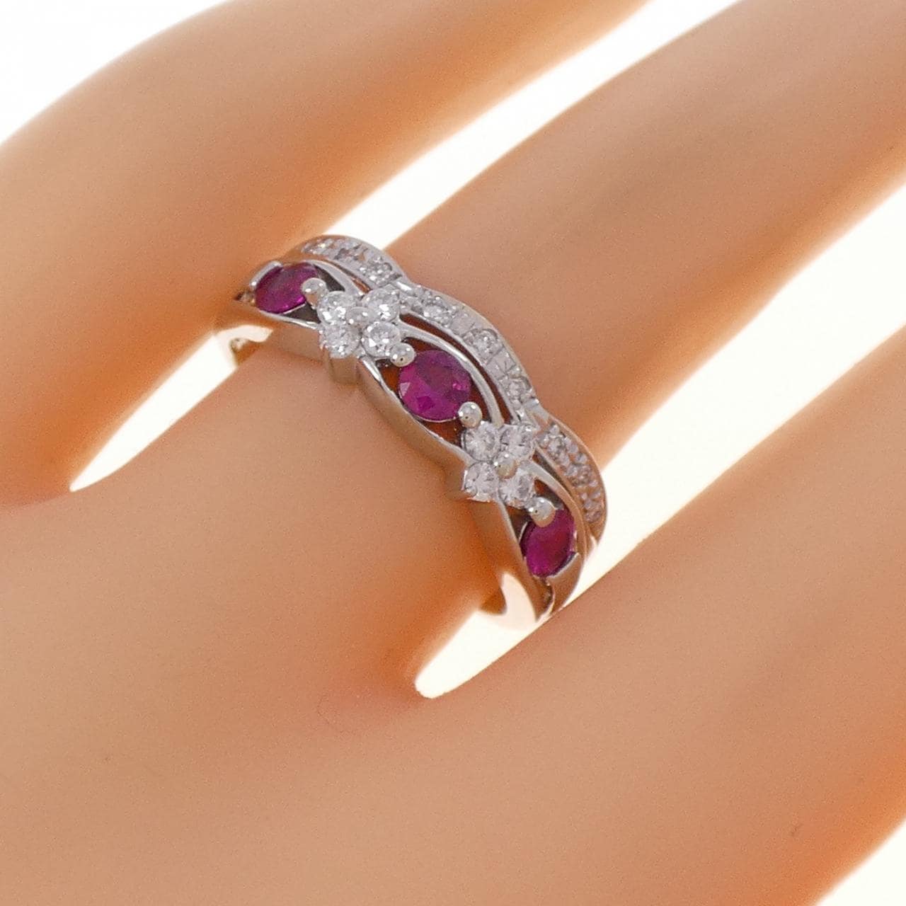 PT900 ルビー リング 0.38CT