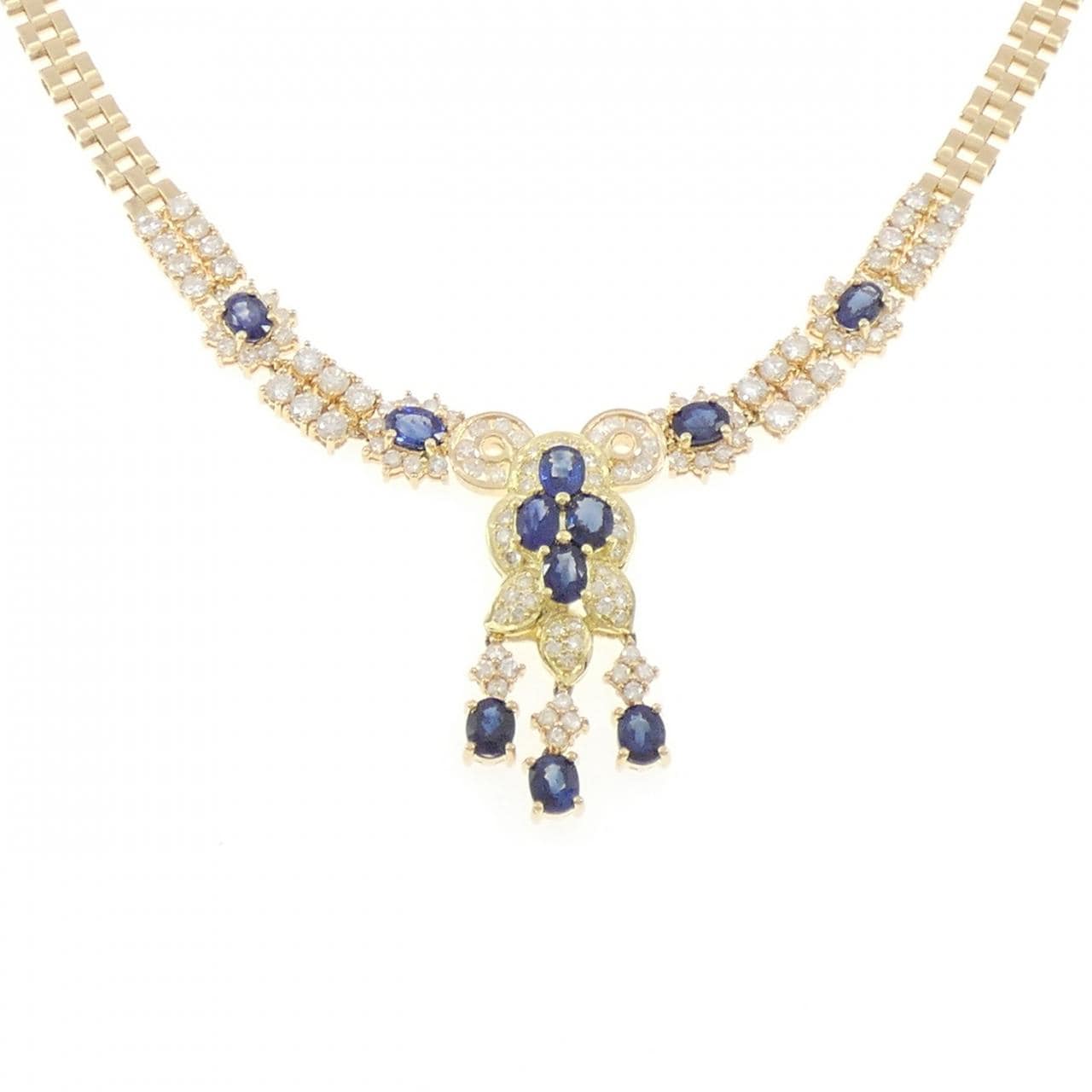 K18YG サファイヤ ネックレス 8.01CT