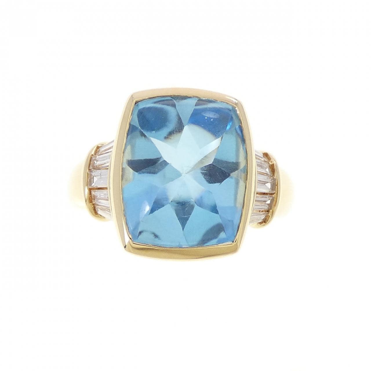 K18YG ブルートパーズ リング 7.54CT