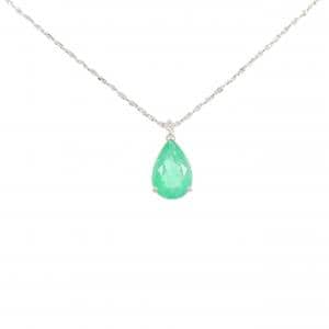 K18WG/PT850 エメラルド ネックレス 1.84CT