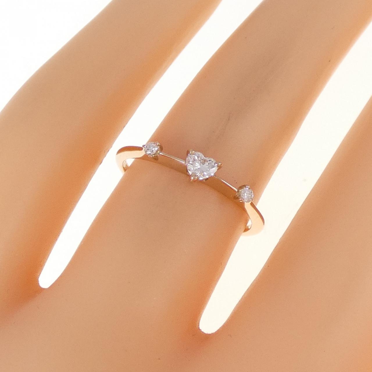 K18PG ハート ダイヤモンド リング 0.11CT