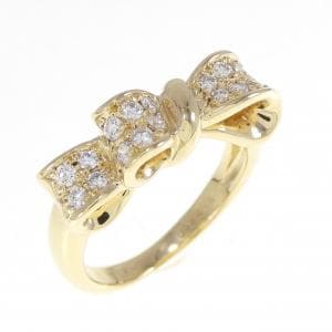K18YG リボン ダイヤモンド リング 0.24CT