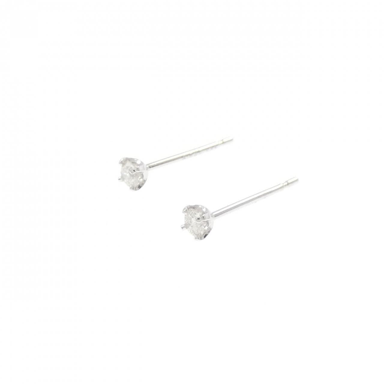 K10WG solitaire Diamond earrings 0.10CT