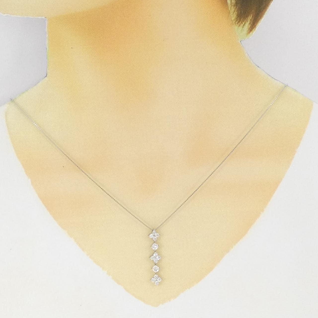 PT フラワー ダイヤモンド ネックレス 0.80CT