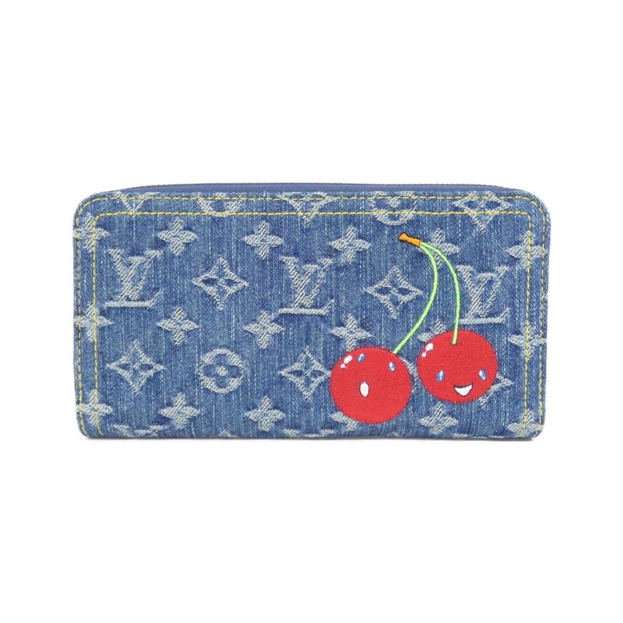 ルイヴィトン モノグラム チェリー デニム(LV x TM) ジッピー ウォレット M23161 財布
