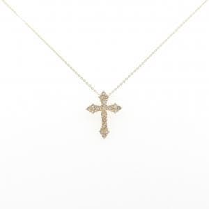K18YG クロス ダイヤモンド ネックレス 0.50CT