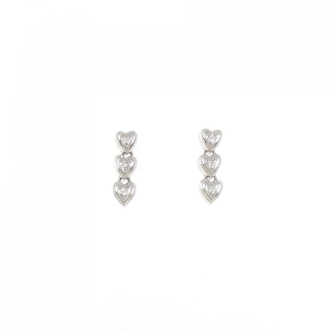 PT/PT900 ハート ダイヤモンド ピアス 0.02CT