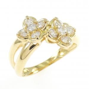 K18YG フラワー ダイヤモンド リング 0.50CT