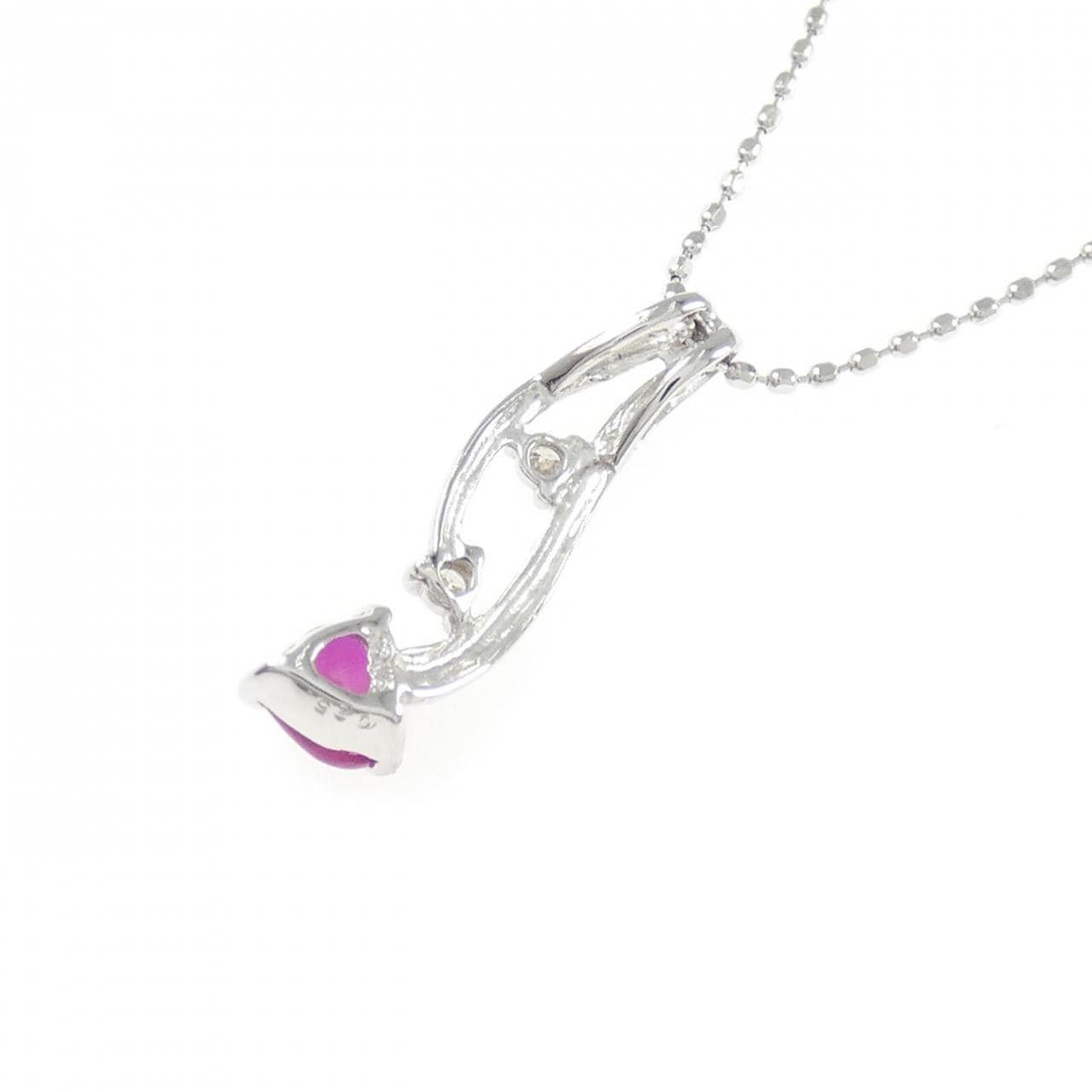 K18WG ルビー ネックレス 0.25CT