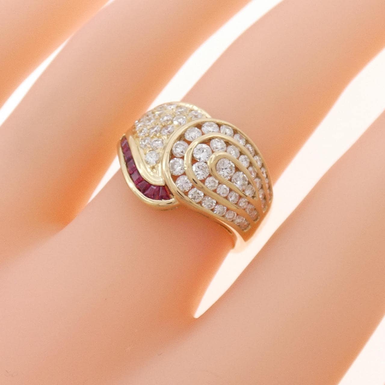 K18YG ruby ring 0.21CT